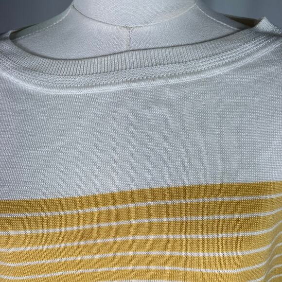 Caslon Yellow White Stripe Tunic Sweater Size S Lightweight Long Sleeve New - Picture 5 of 16